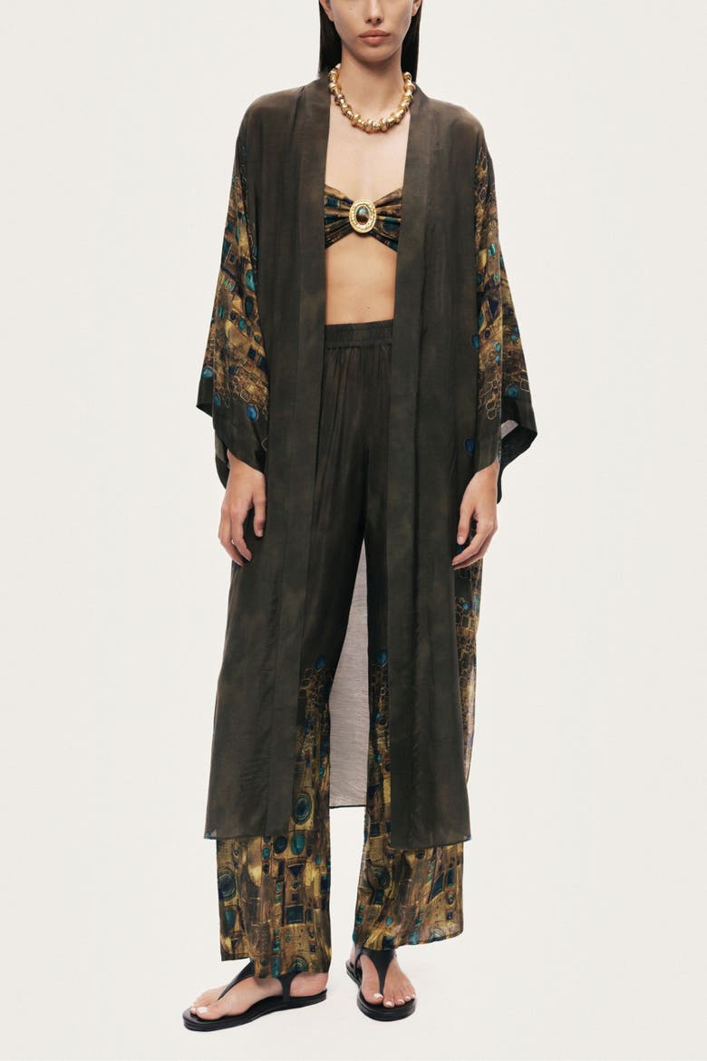 Printed Long Robe, Main, color, Multi-Colored