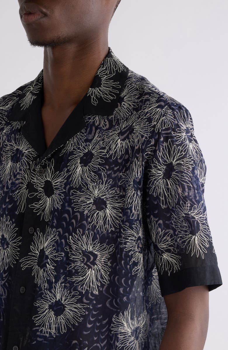 Dries Van Noten Carltone Floral Embroidered Camp Shirt, Alternate, color, 