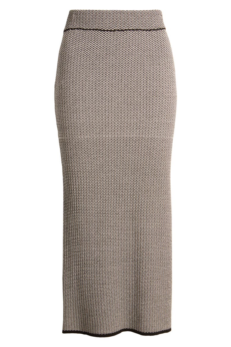 Chevron Pattern Knit Pencil Skirt, Alternate, color, ANNE BLACK/ ANNE WHITE
