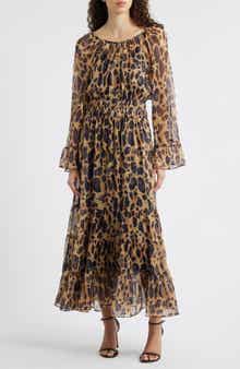 MELLODAY Smocked Bell Sleeve Maxi Dress