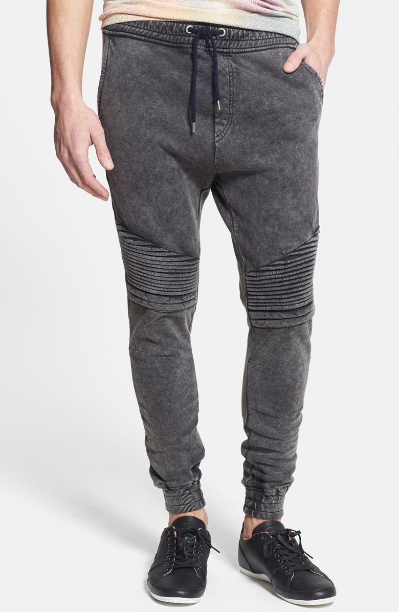 Topman Skinny Fit Acid Wash Moto Jogger Pants, Main, color, 