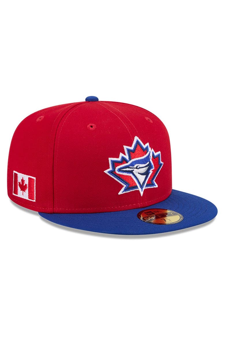 Men's New Era Red/Royal Toronto Blue Jays 2026 Canada Day 59FIFTY Fitted Hat, Main, color, Red