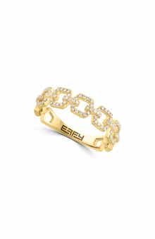 EFFY 14K Gold Plated Sterling Silver Diamond Link Band Ring