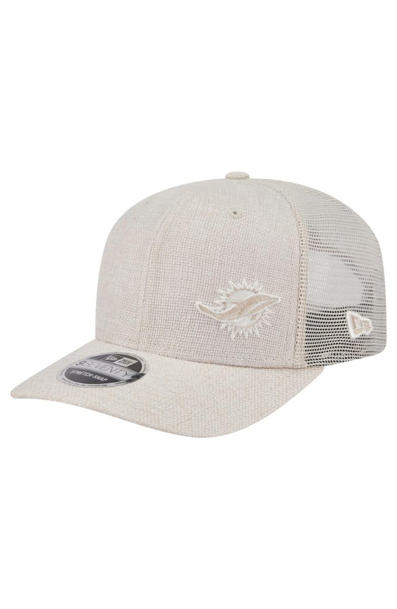 New Era Men's New Era Natural Miami Dolphins Flawless 9SEVENTY Stretch-Snap Hat, Main, color, 