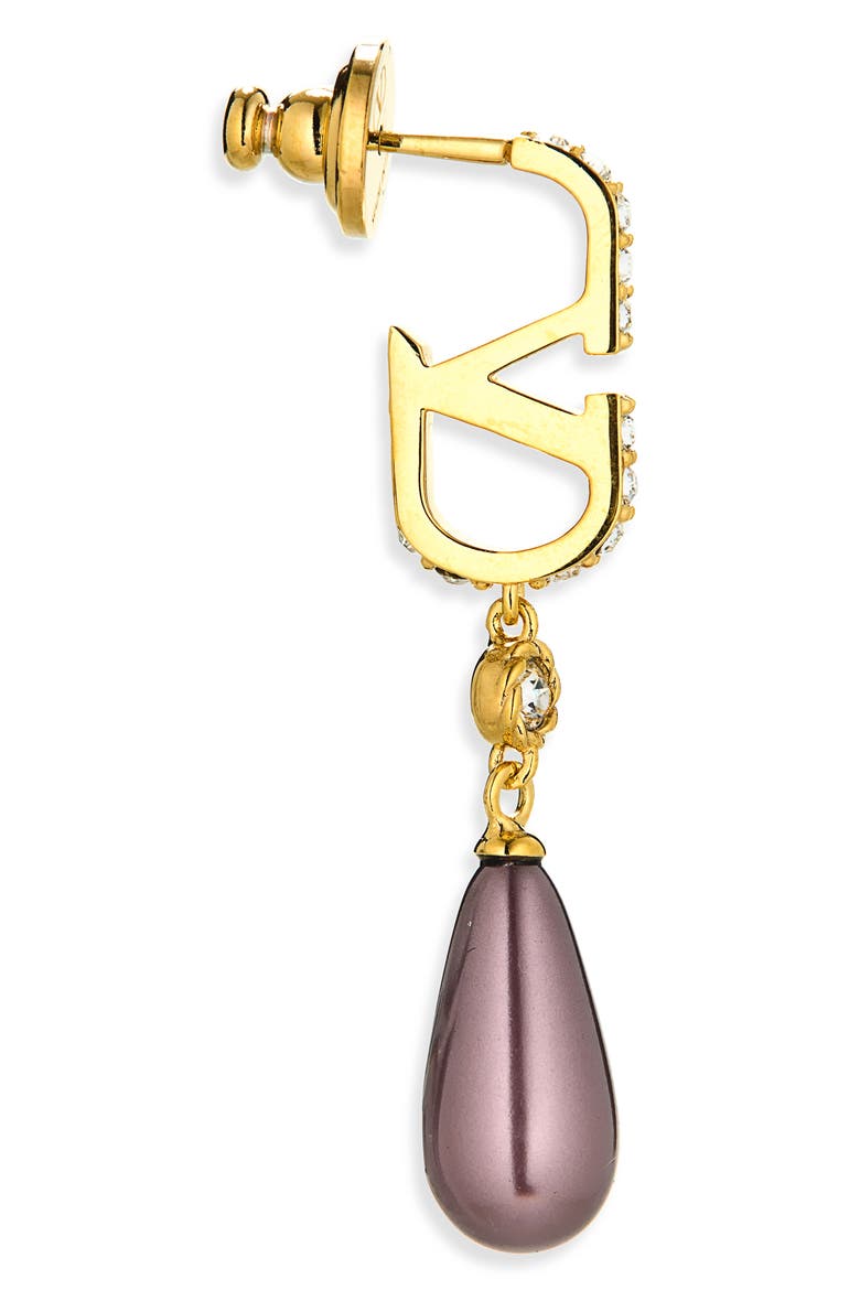 VLOGO Drop Earrings, Alternate, color, GOLD
