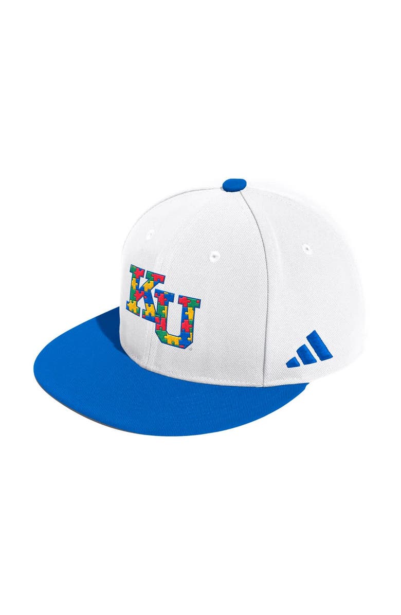 adidas Men's adidas White Kansas Jayhawks On-Field Fitted Baseball Hat, Alternate, color, White