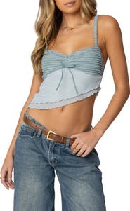 EDIKTED Asymmetric Ruffle Camisole