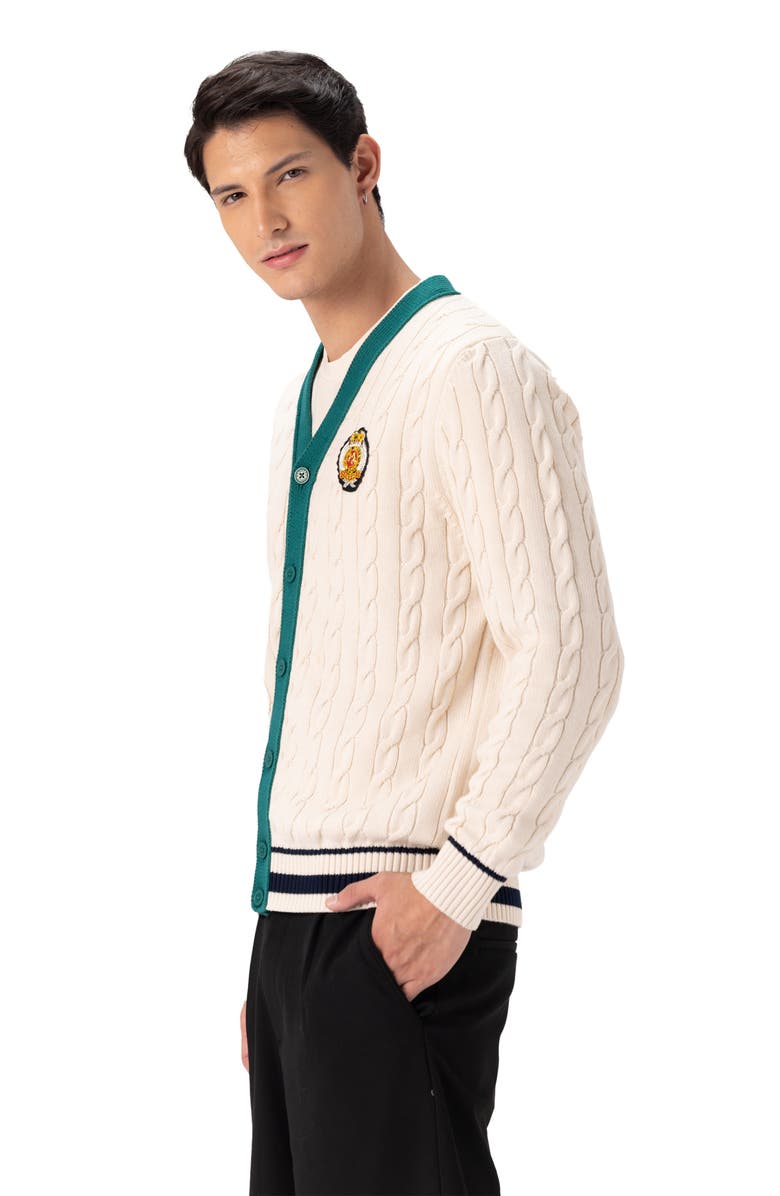 Members Only Cable Knit Cardigan, Alternate, color, Off-White