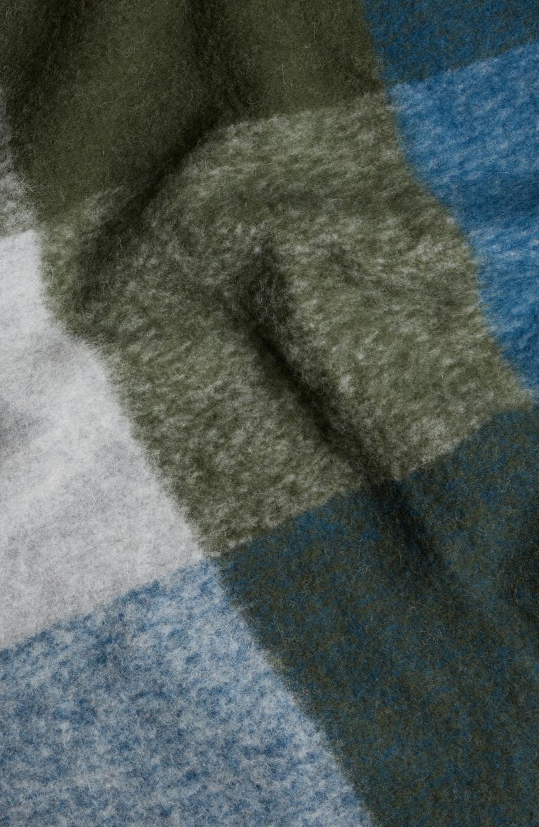 Parachute Plaid Wool & Alpaca Blend Throw Blanket, Alternate, color, Peacock Plaid