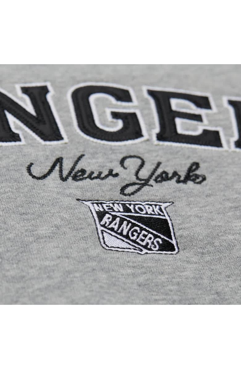Mitchell & Ness Women's Mitchell & Ness Heather Gray New York Rangers Logo Lightweight Pullover Sweatshirt, Alternate, color, Heather Gray