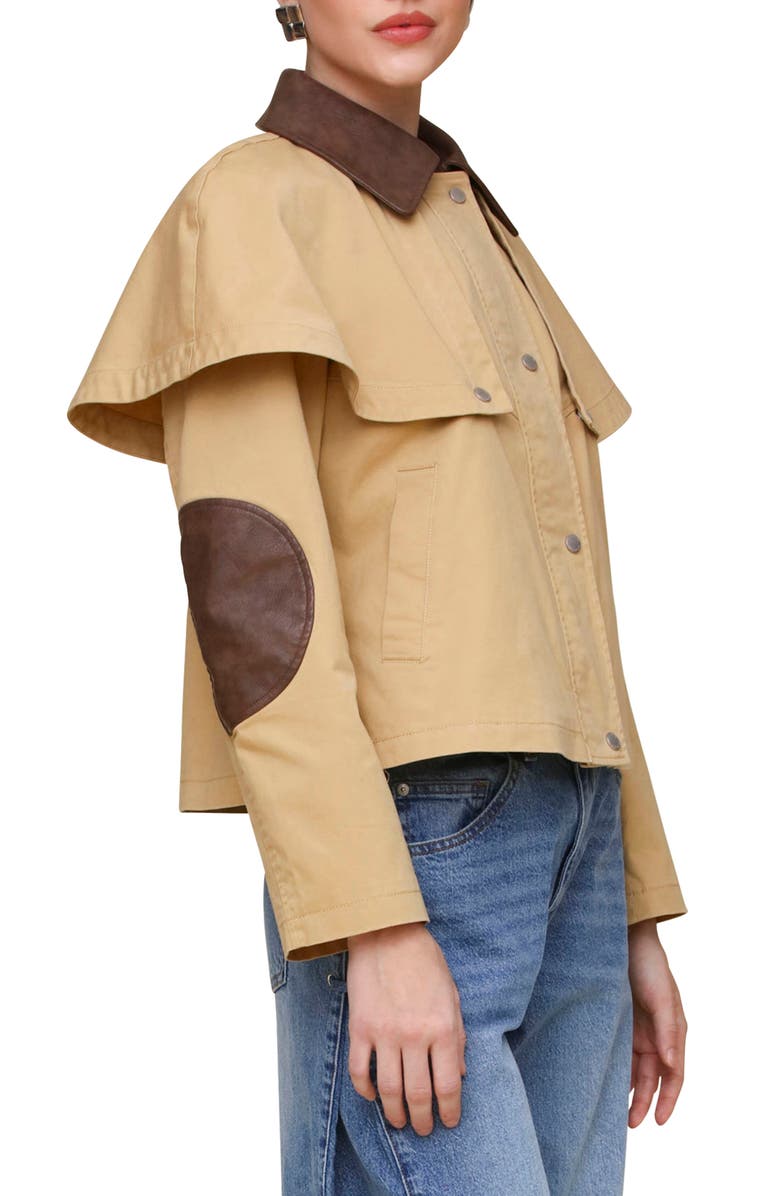 Avec Les Filles Crop Cape Trench Jacket, Alternate, color, 