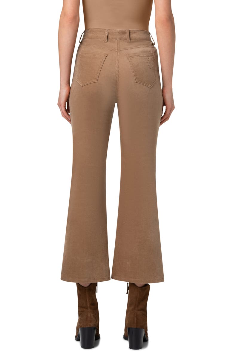 Akris punto Cali Stretch Velveteen Crop Bootcut Pants, Alternate, color, Caramel