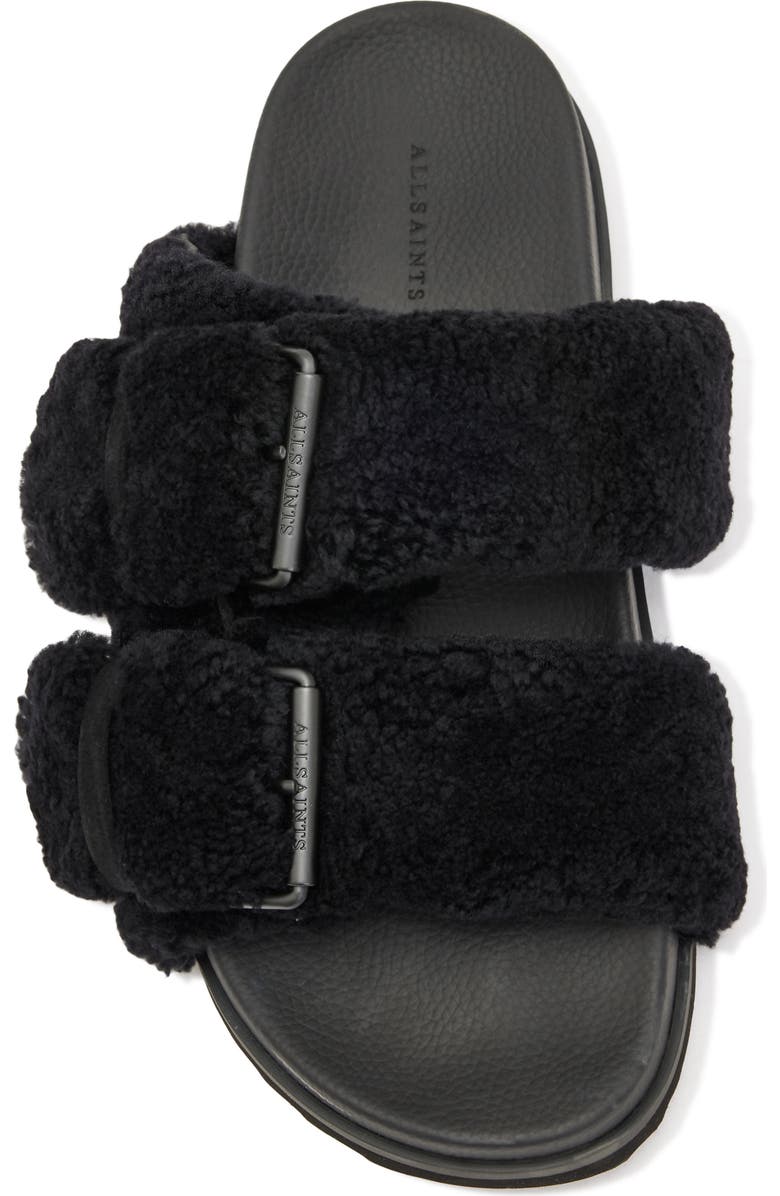 AllSaints Sian Genuine Shearling Sandal, Alternate, color,