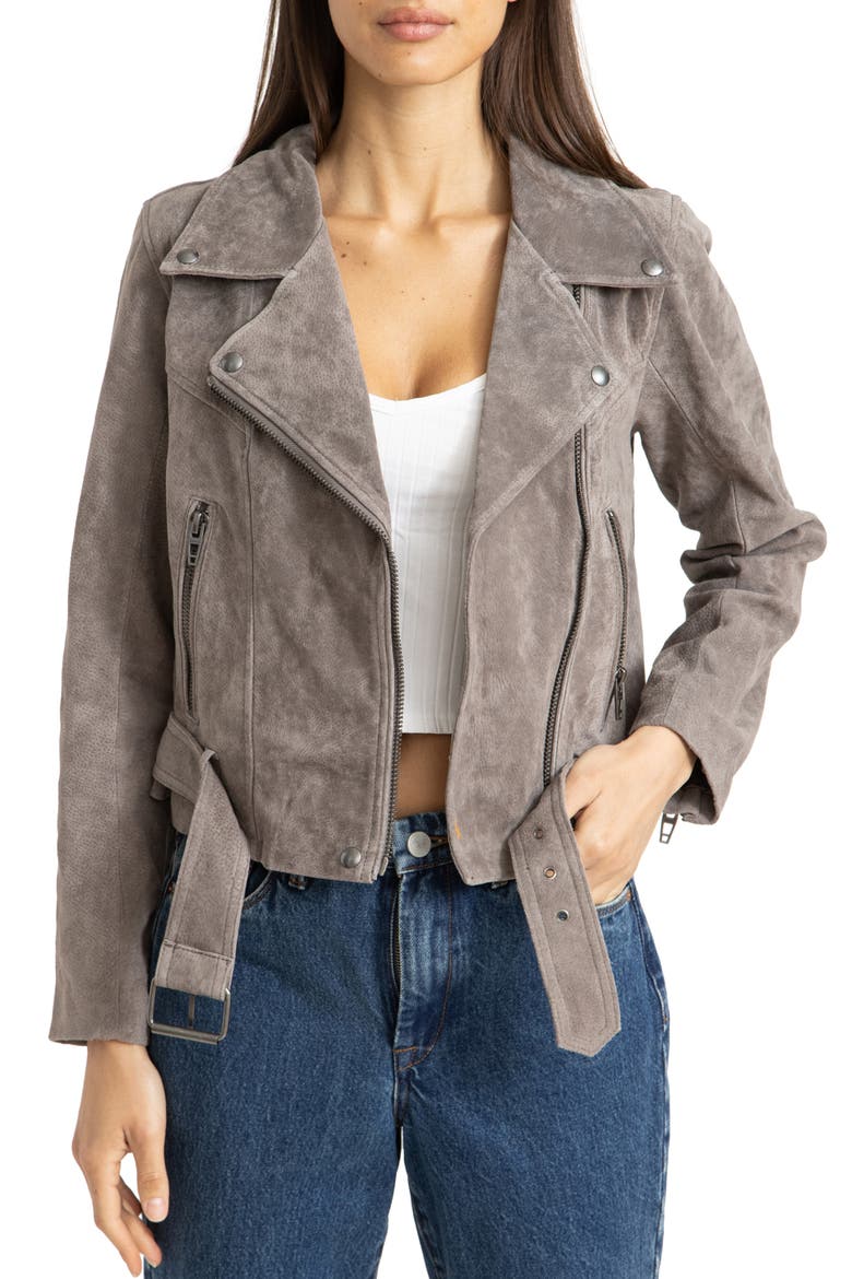 Suede Moto Jacket, Main, color, HIGH ALTITUDE