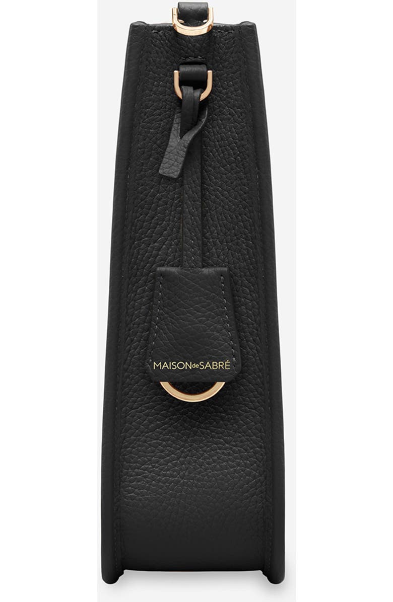 MAISON de SABRÉ Leather Saddle Bag, Alternate, color, Black Caviar