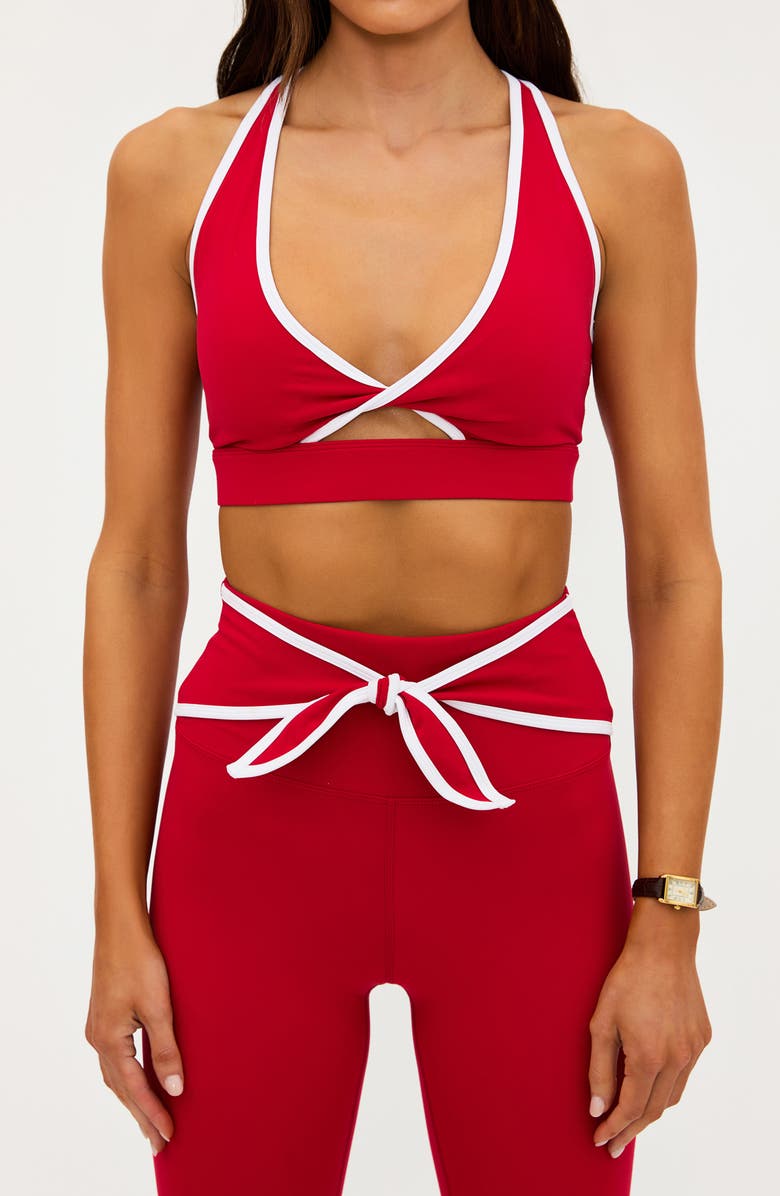 Beach Riot Twist Cutout Sports Bra, Alternate, color, Peppermint