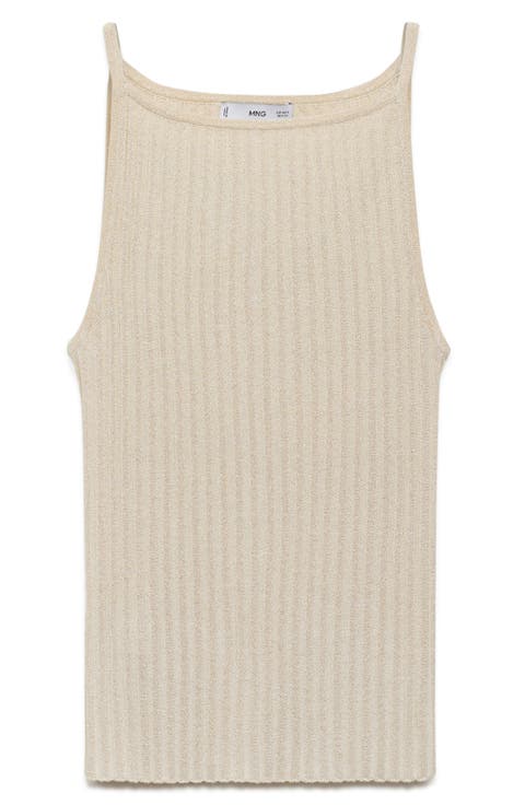 Metallic Rib Sweater Tank