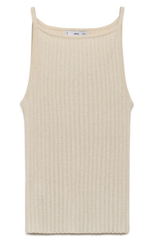 Mango Metallic Rib Sweater Tank In Gold