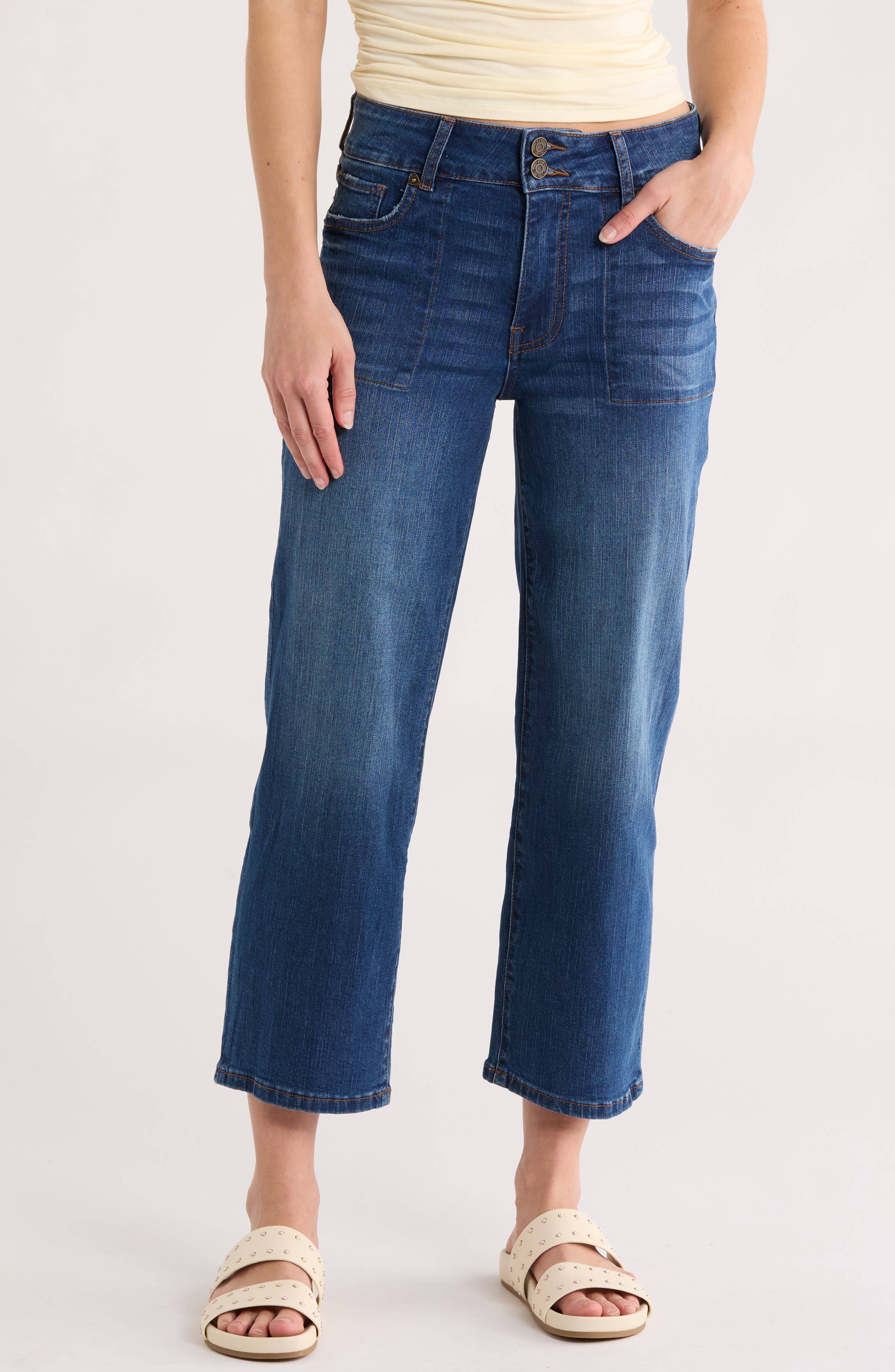 KUT from the Kloth Lucy High Waist Crop Wide Leg Jeans