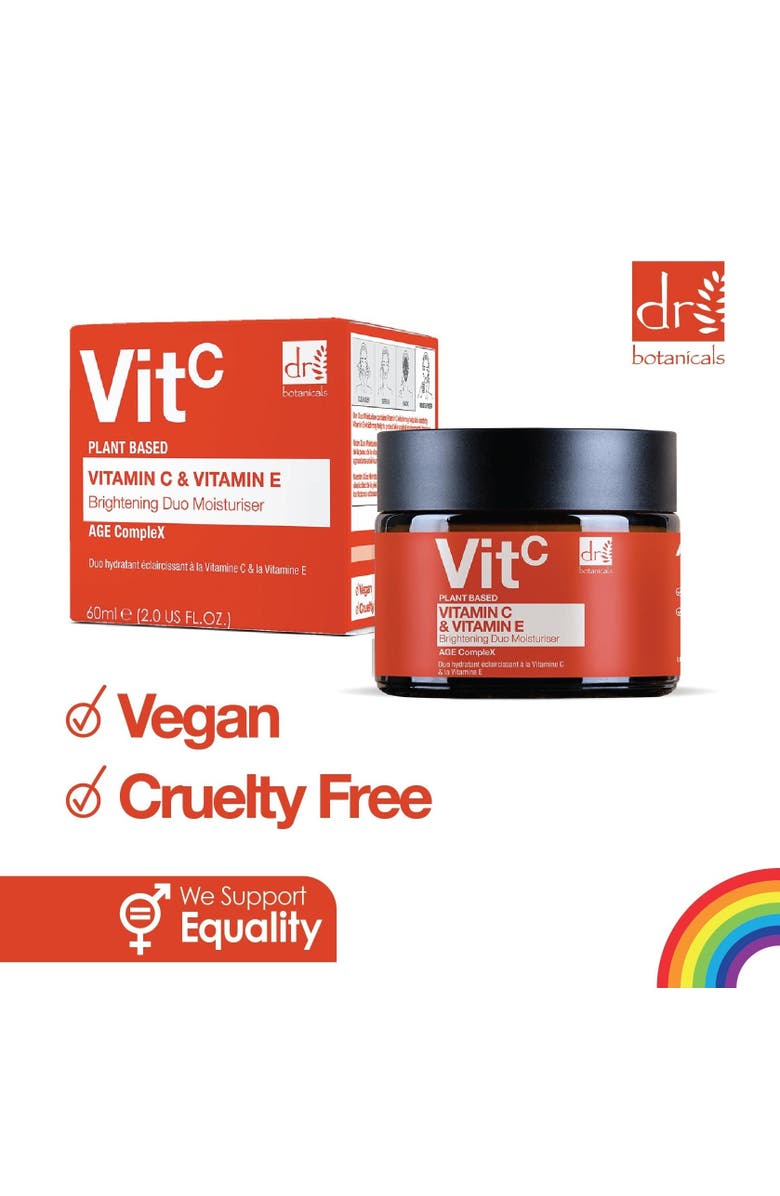 DR BOTANICALS Vitamin C 1% 
Vitamin E Brightening Duo Moisturiser 60ml x 2 Duo Pack, Alternate, color, White