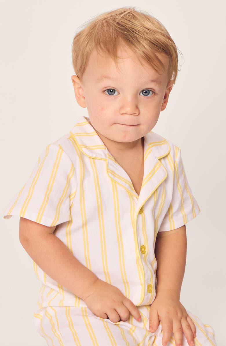 Petite Plume Stripe One-Piece Short Pajamas, Alternate, color,