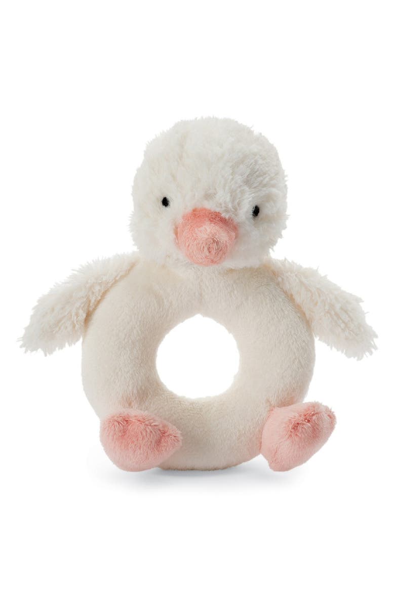 Jellycat 'Clucky Ducky' Grabber Rattle, Main, color, 