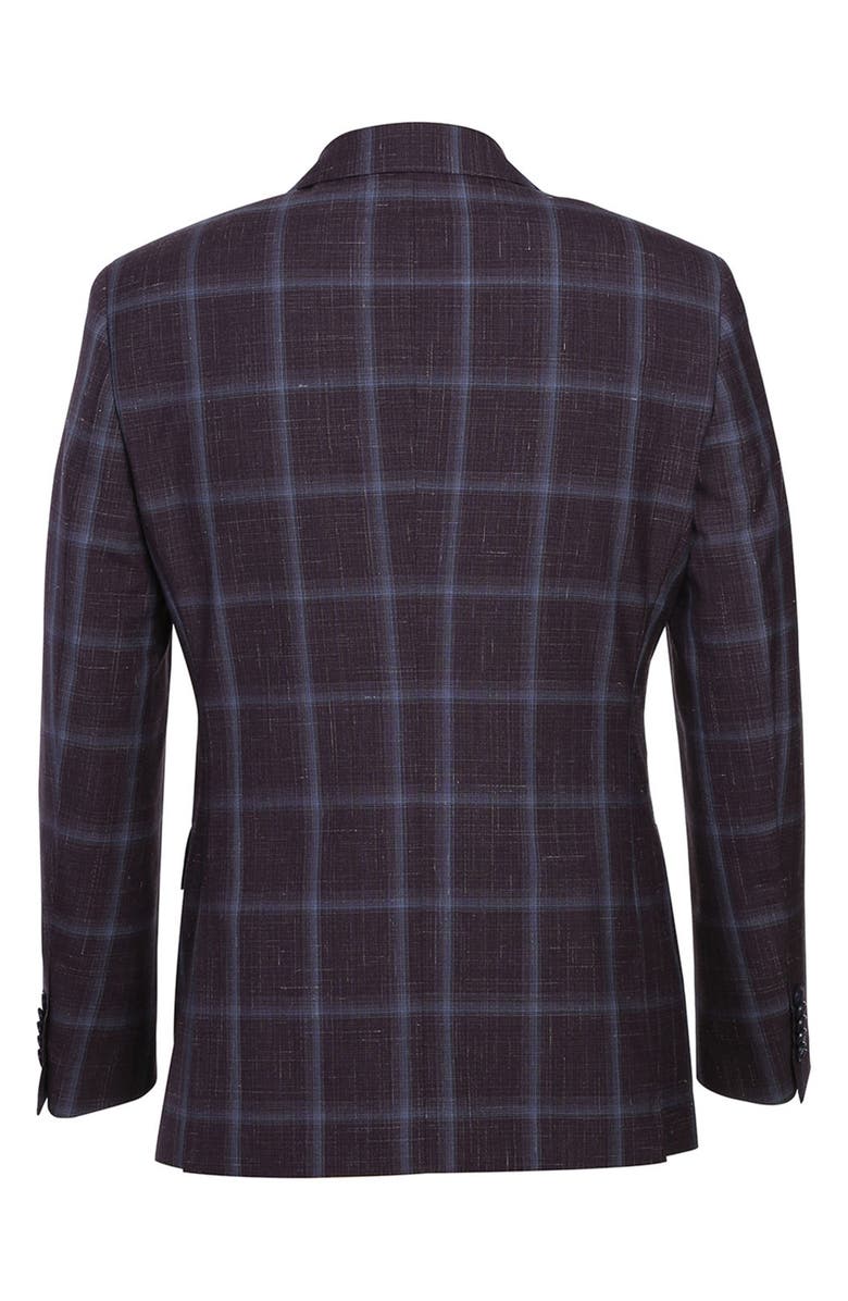 English Laundry Trim Fit Check Wool Blend Suit, Alternate, color, Purple