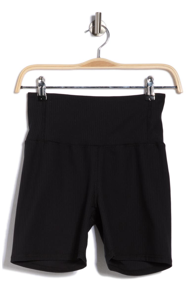 Piper 5-Inch Ribbed Bike Shorts, Alternate, color, BLACK