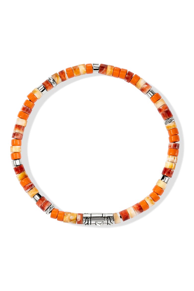 Heishi Bead Bracelet, Alternate, color, ORANGE