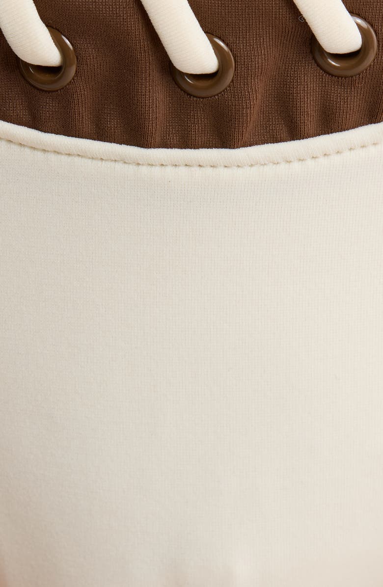 PacSun Lace-Up Side Tie Bikini Bottoms, Alternate, color, Gardenia / Contrast Chestnut