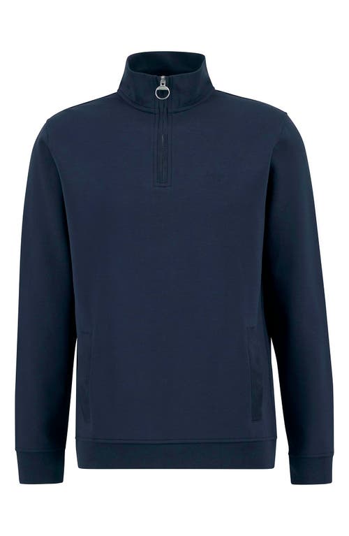 Barbour Lambeth Interlock Quarter-zip Sweatshirt In Blue