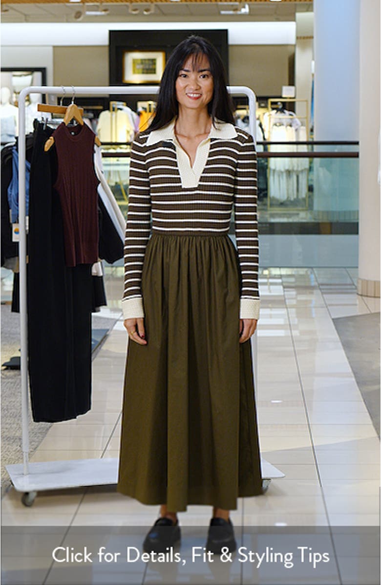 Stripe Long Sleeve Twofer Midi Dress, sales video thumbnail