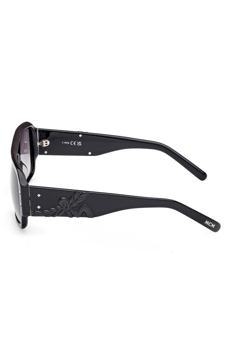 MCM 55mm Navigator Sunglasses, Alternate, color, Shiny Black / Gradient Smoke