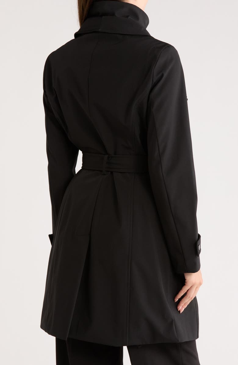 Calvin Klein Belted Softshell Jacket with Inner Bib, Alternate, color, Black