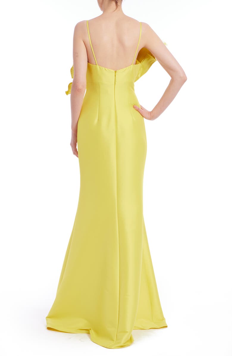 Badgley Mischka Collection Ruffle Mermaid Gown, Alternate, color, 