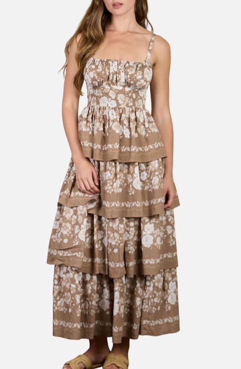 Floral Tiered Midi Dress