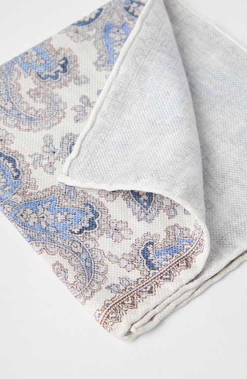 Shop Brunello Cucinelli Double-face Pocket Square In Butter