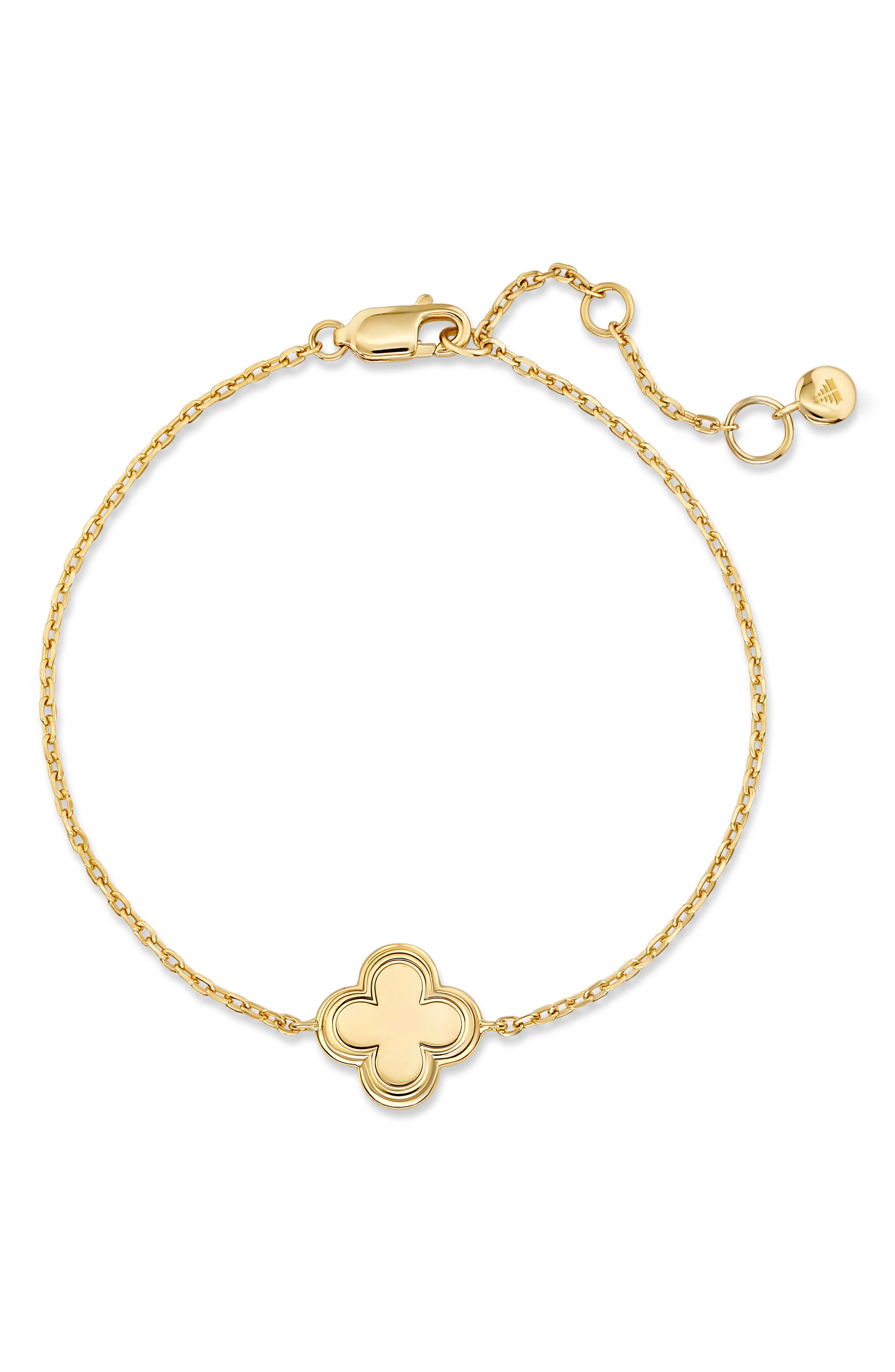 Quatrefoil Gold Plated Chain Bracelet