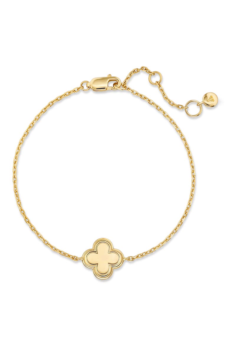 Quatrefoil Gold Plated Chain Bracelet, Main, color, GOLD