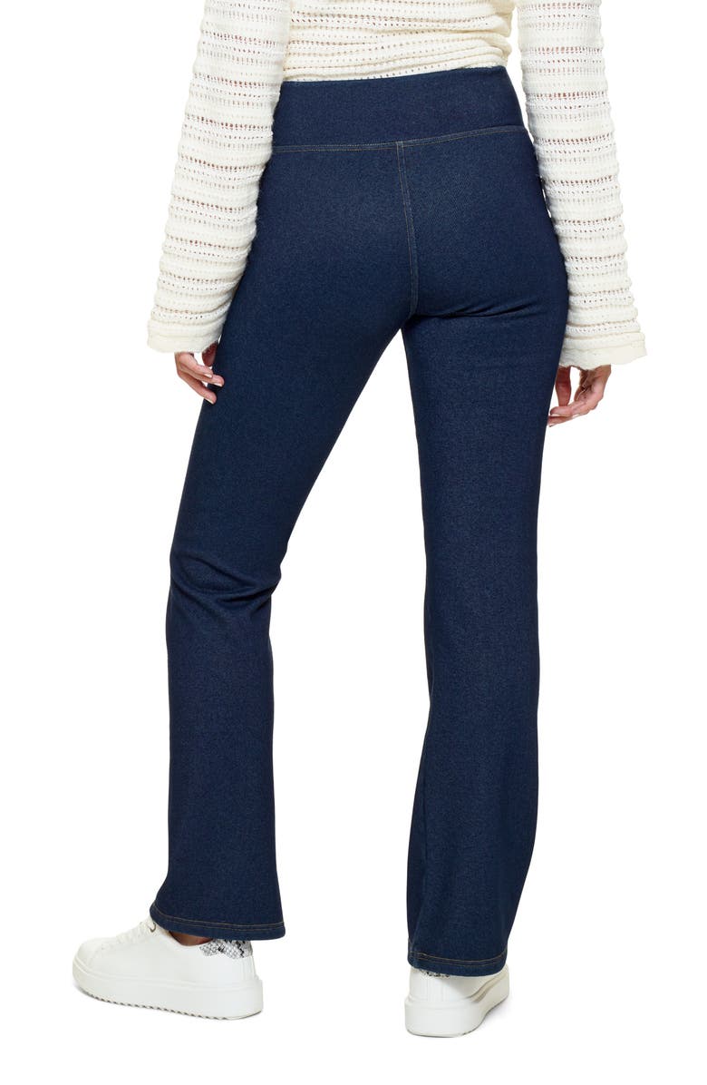 Hue Plush Lined Denim Bootcut Leggings, Alternate, color, Midnight Rinse