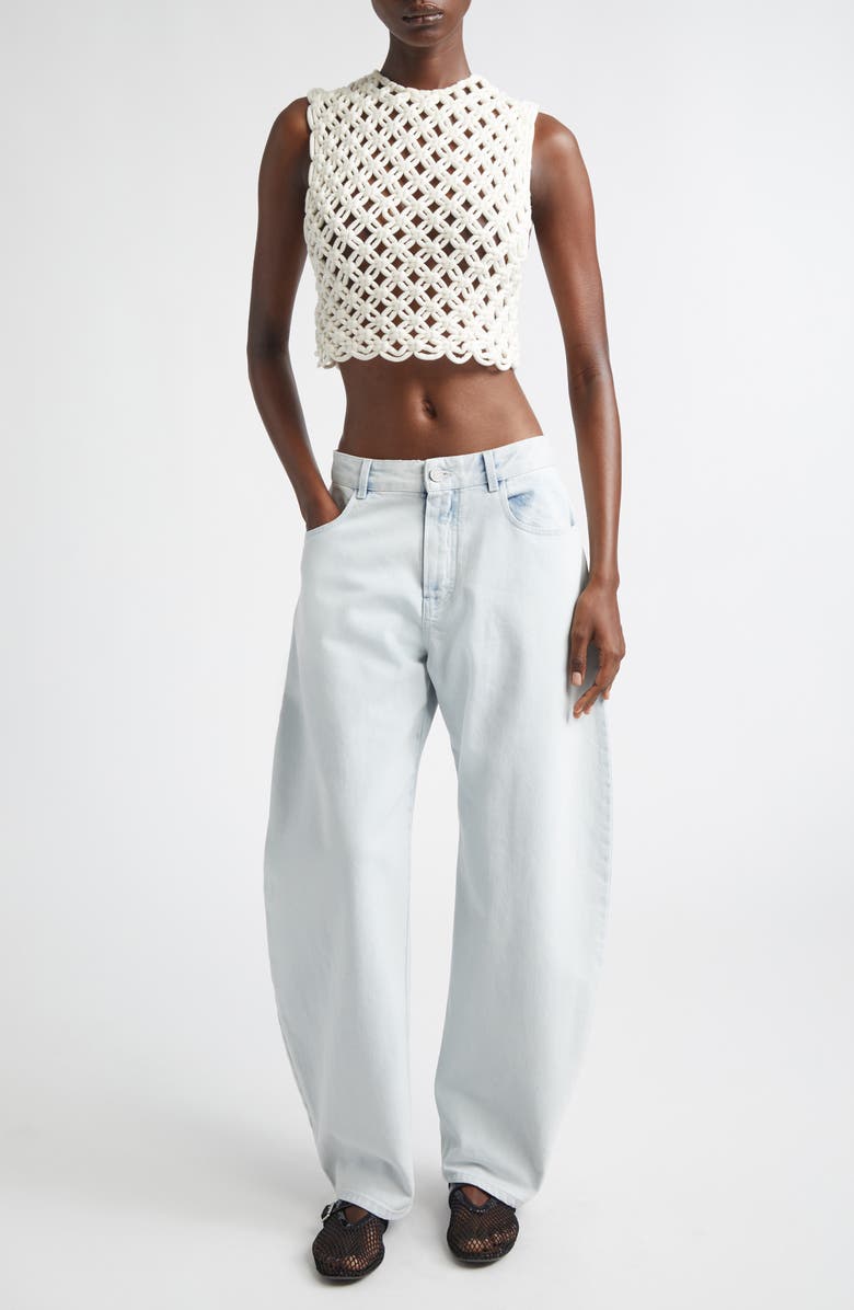 Alaïa Low Round Jeans, Alternate, color, Bleu Givre