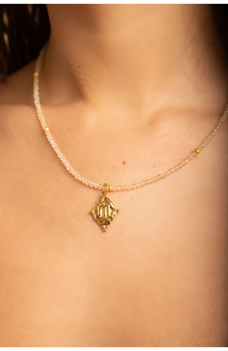 Seven Saints Scorpio Zodiac Choker Necklace, Alternate, color, Gold