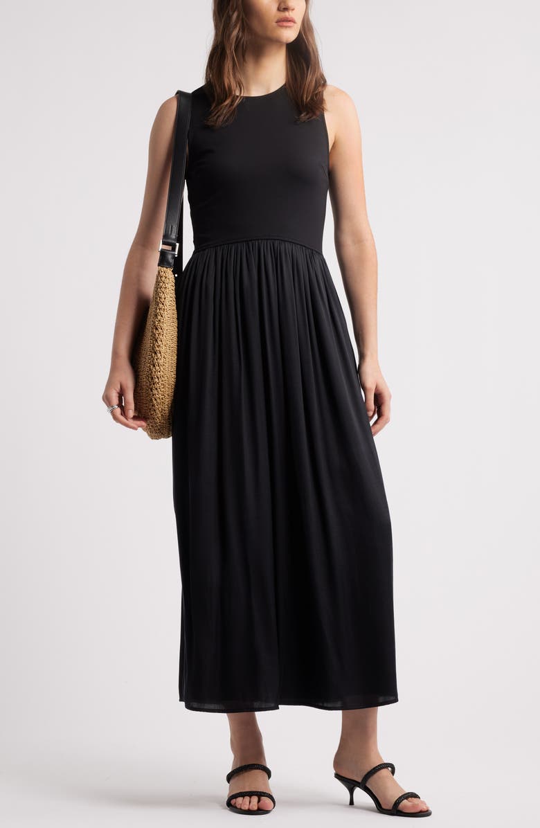 Nordstrom Sleeveless Mixed Media Dress, Main, color, 