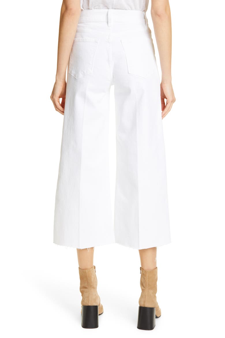 High Waist Crop Wide Leg Jeans, Alternate, color, BLANC