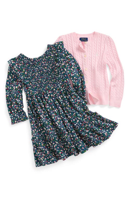 Polo Ralph Lauren Mini-cable Cotton Cardigan In Pink