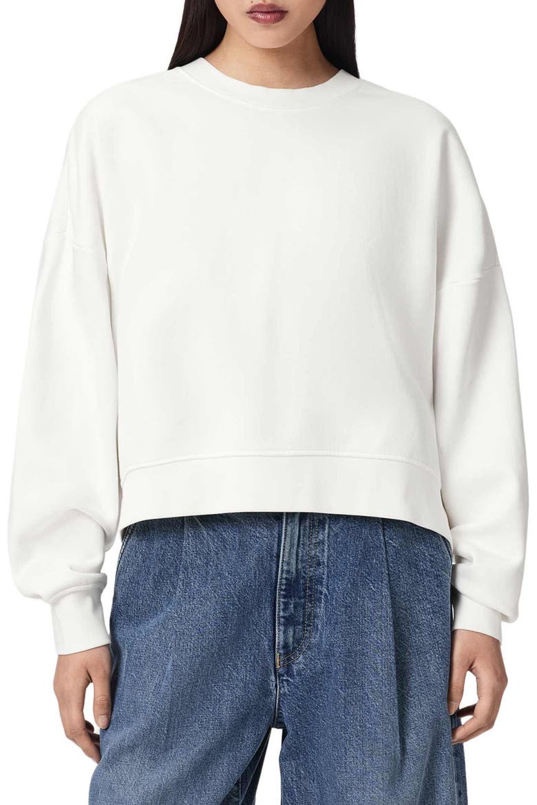 Esme Pippa Crochet Heart Back Sweatshirt, Main, color, ECRU WHITE