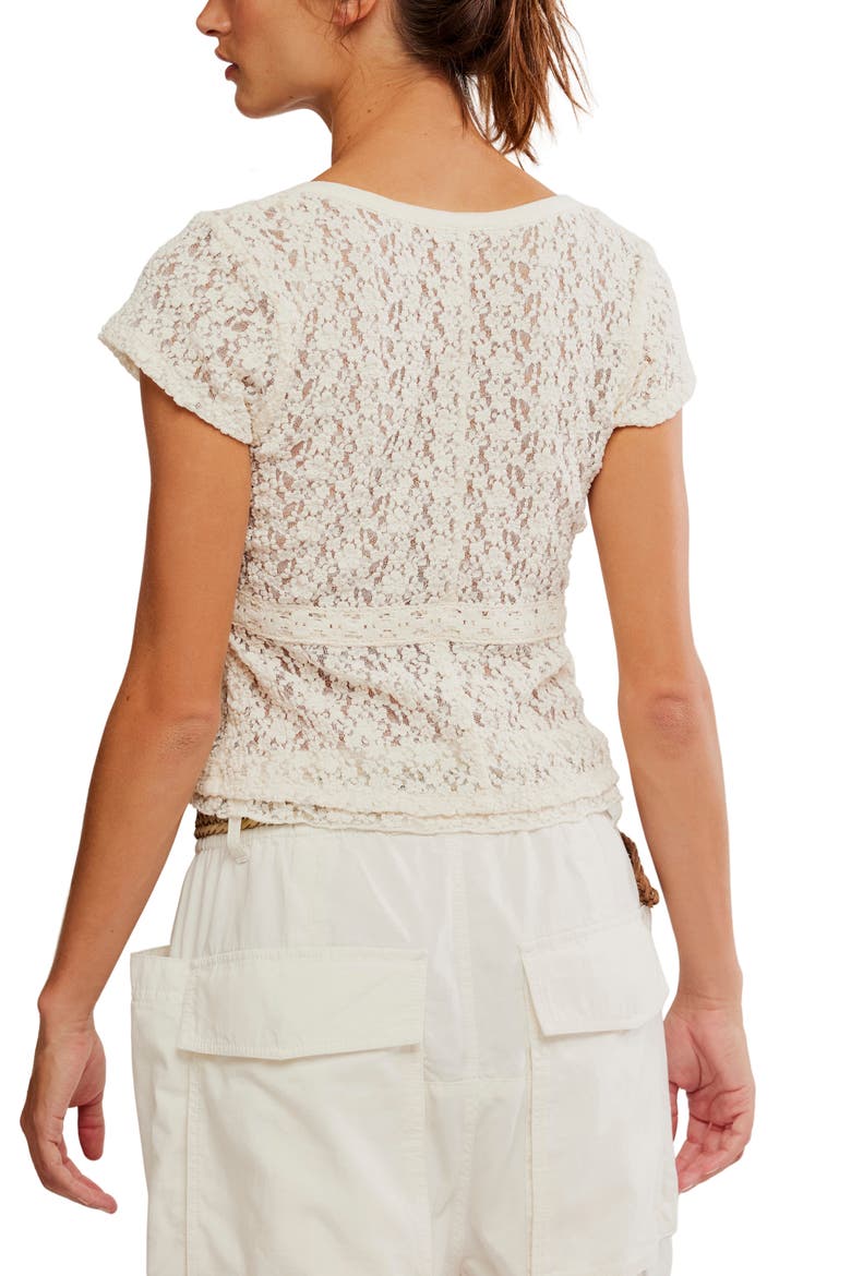 Claro Semi Sheer Lace & Tulle Top, Alternate, color, WHISPER WHITE
