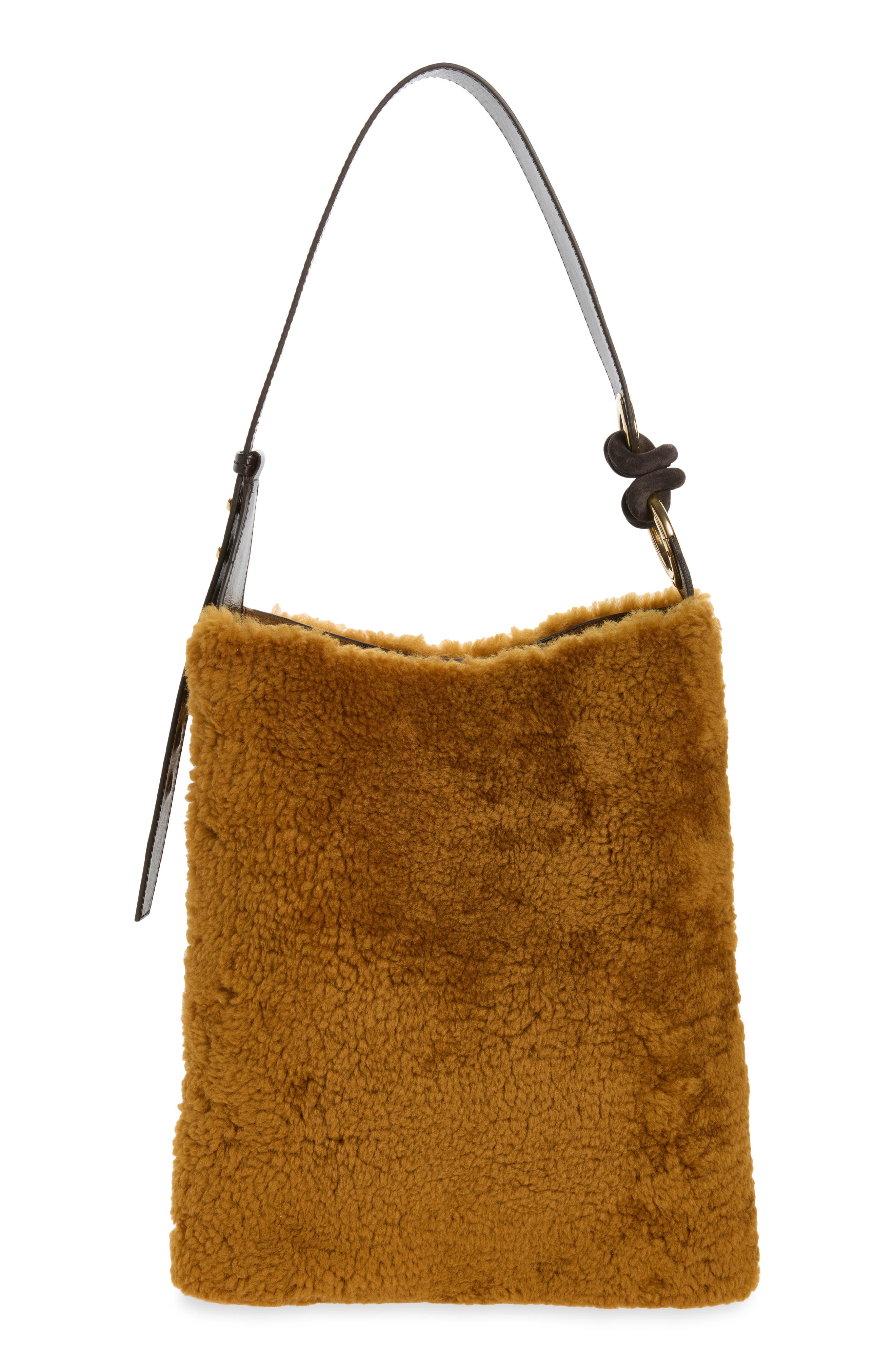 Ringo Genuine Shearling Shoulder Bag, Main, color, BUTTERSCOTCH