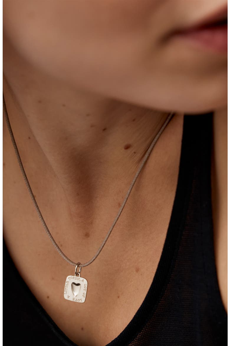Love Token Cord Necklace, Alternate, color, STERLING SILVER