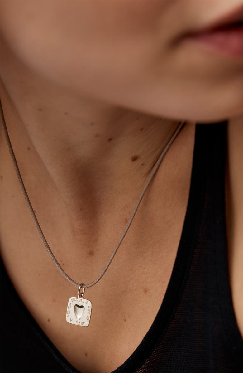 Monica Vinader Love Token Cord Necklace, Alternate, color, Sterling Silver